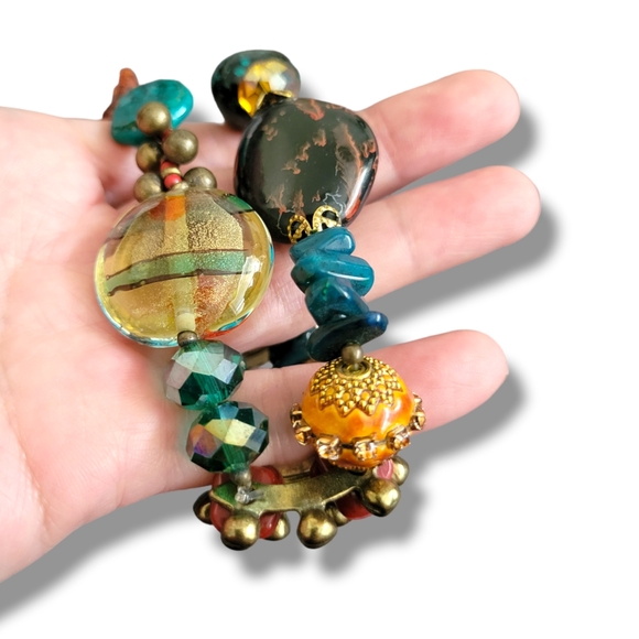 Gorgeous Colorful Multimedia Crystal Beaded Boho Bracelet (OS) - Picture 8 of 9